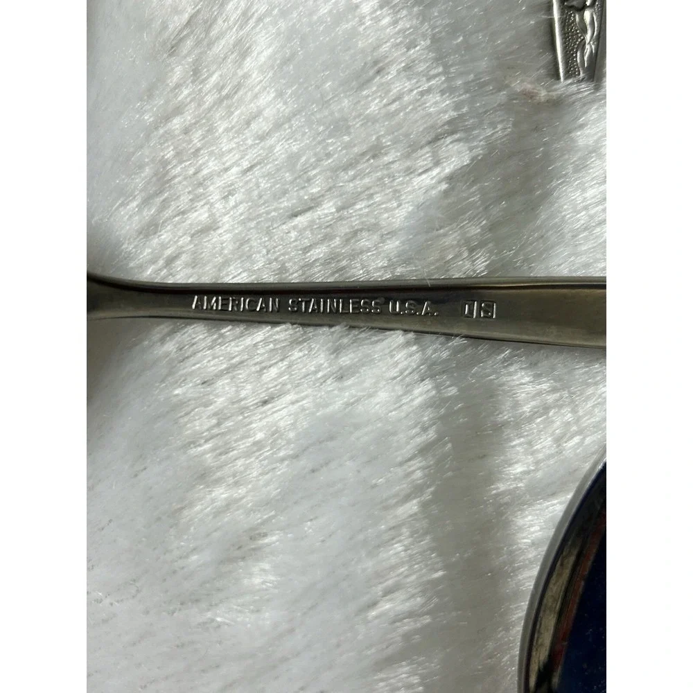 Vintage American Stainless USA 'IS'  14 Piece Lot Of Floral‎ Design Dinner Wear